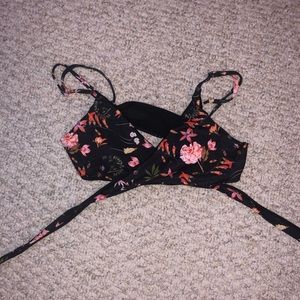 Floral Wrap Bikini Top
